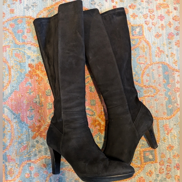 Aquatalia Black Suede Knee High Boot Size 10.5 - Picture 3 of 7